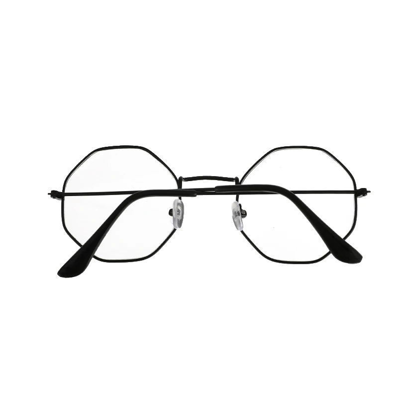 Унисекс Ретро полигон Солнцезащитные очки женские металлическая оправа очки оригинальные прозрачные линзы очки 3 вида стилей высокое качество