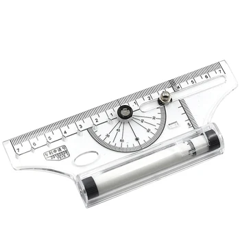 

Transparent Graphics Triangle Metric Clear Universal Parallel Drawing Measuring Tool Rolling Rule Multifunction School Student