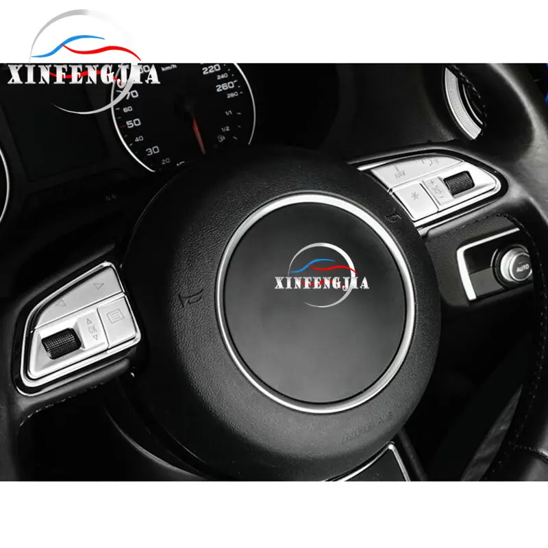 Для Audi A4 B8 A5 Q5 13-16 6 шт. Хром ABS кнопки рулевого колеса Блестки крышка отделка
