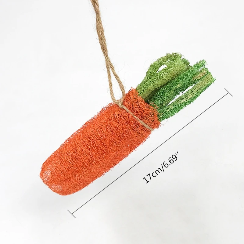 517E 7 Pack Hay Treat Pet Loofah Chew Toys for Chinchilla Rabbit Hamster Gerbil Degu Bunny Grass