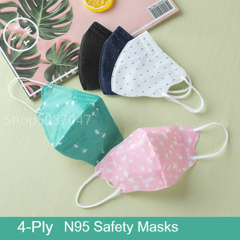 

4-Ply FFP2 Dust Proof Mouth Masks N95 Mask Kid Protective Face Masks Anti-pollution FFP2 Face Mask Kids Disposable for girl boy
