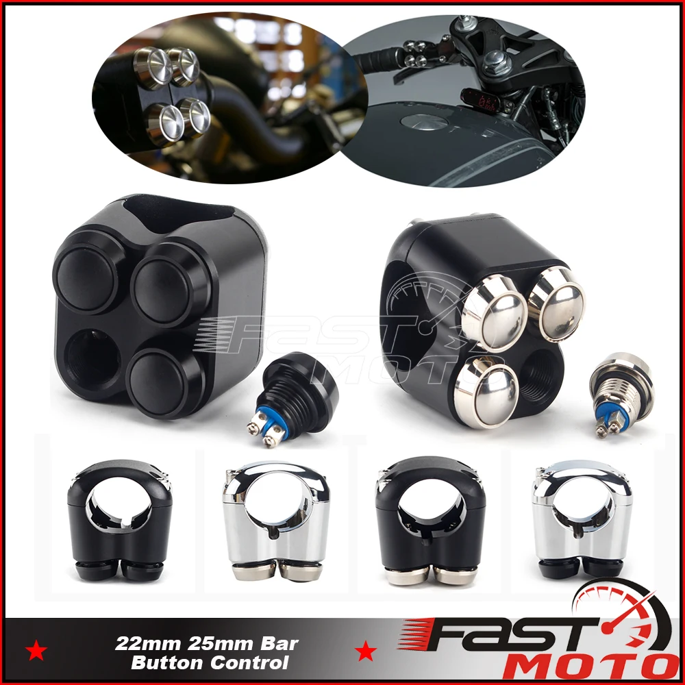 Motorbike 1" Bar 25mm Control Push Button 7/8" Handlebar Switch Button