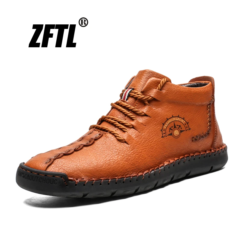 Mens soft leather boots casual Clearance