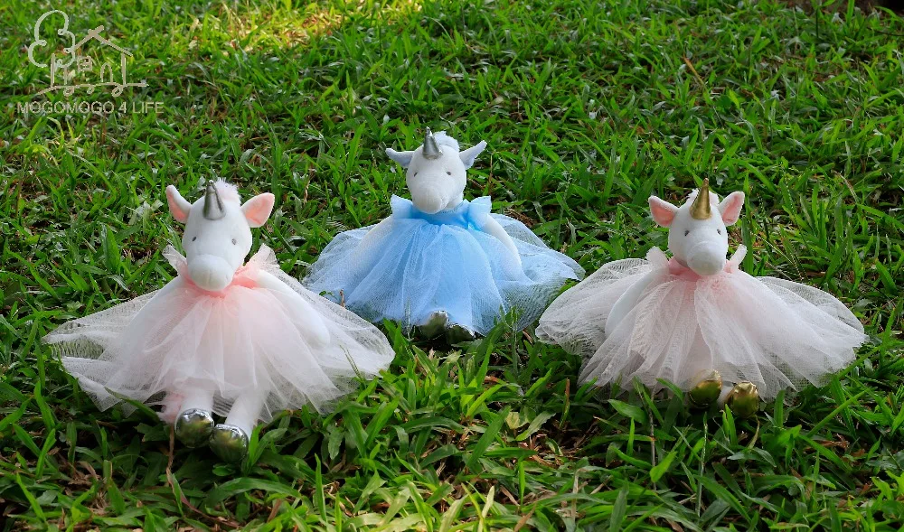 Mogo роскошные мягкие игрушки в виде единорога в синей пачке иновативные одеты кукла набивка животных плюшевые игрушки Рождественский подарок для девочки