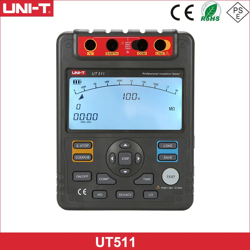 UNI-T 1000V 10Gohm цифровой фотометр UT511 Мегаомметр низкий Омметр Вольтметр
