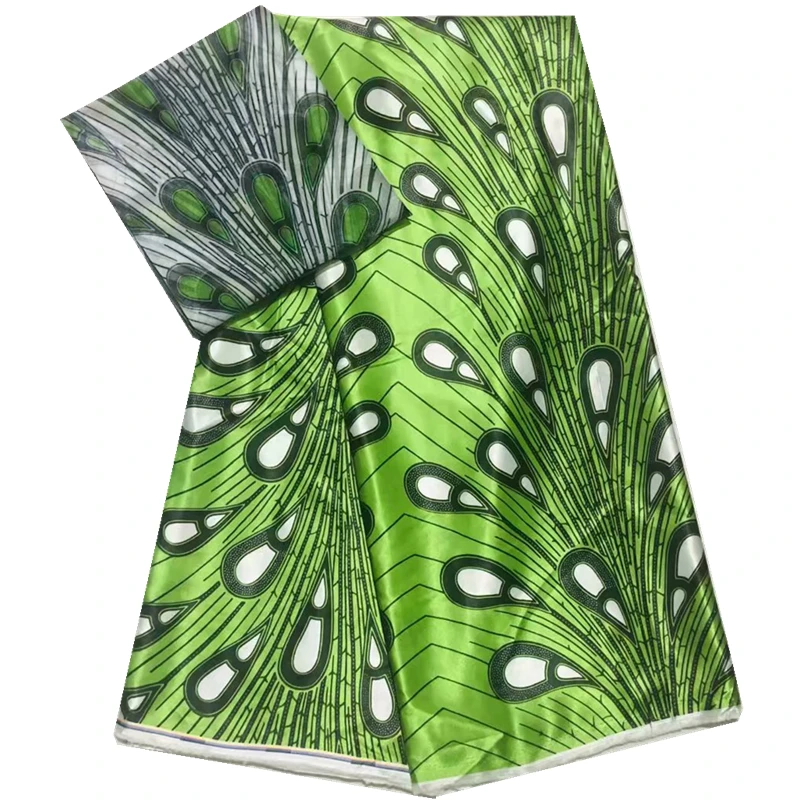 Новое поступление, шелковая вощеная ткань с Африканским узором, воск, стиль, новейший Шелковый Атласный воск с шифоновой блузкой, африканская ткань для платья 4+ 2 ярдов