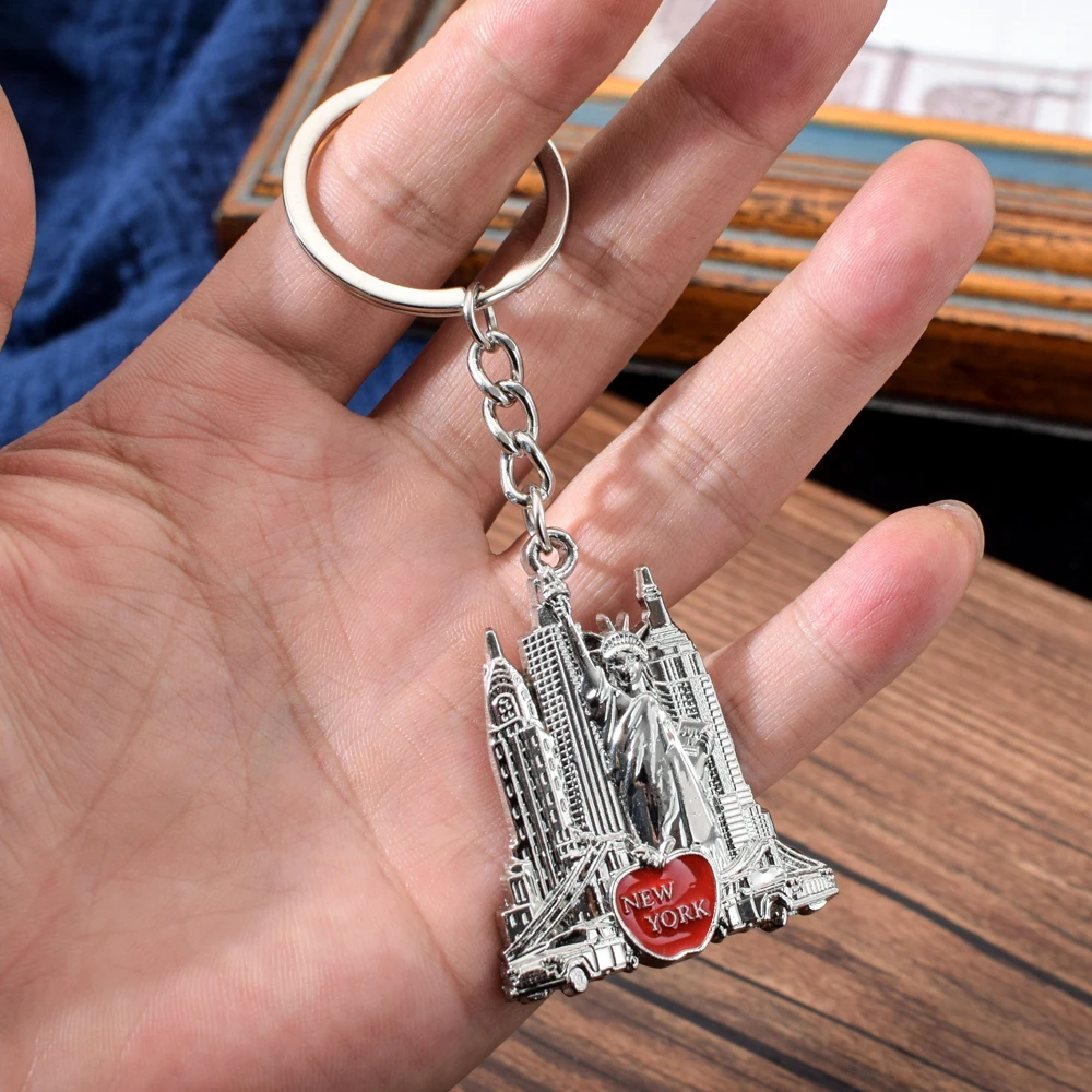 

2019 Vicney Newest US New York Key Chain Trendy Souvenirs For friend Taxi Empire State Building Statue of Liberty Shape Chrysler Building Keychain