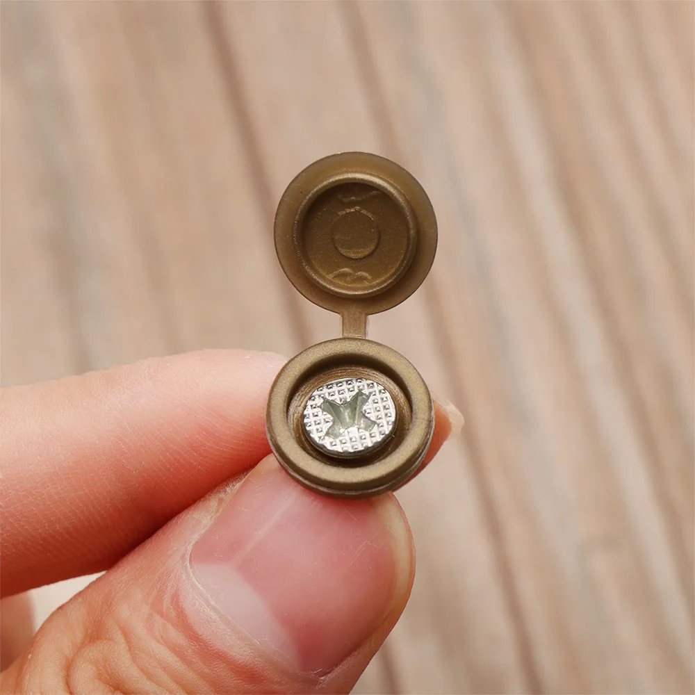 

100Pcs Practical Hinged Plastic Screw Fold Snap Protective Cap Button Nuts Cover Bolts Protect Furniture Exterior Decor Hardware