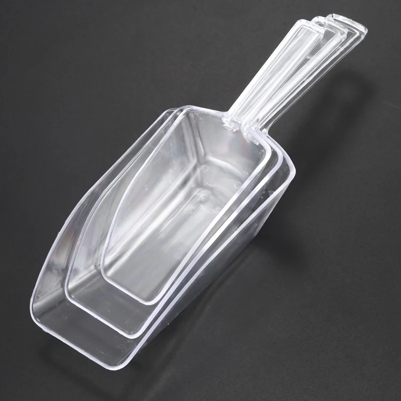 3 piece Pallet Ice scraper shape plastic scoop- Transparent