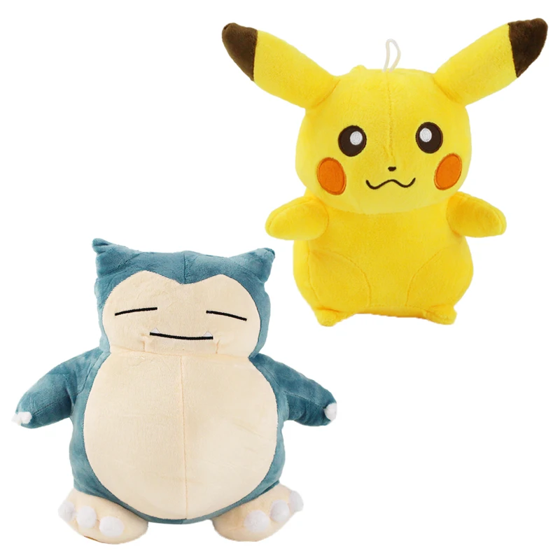 30 см большой мультфильм Аниме Пикачу Snorlax Мягкие плюшевые игрушки для детей девочек Подарки на день рождения куклы