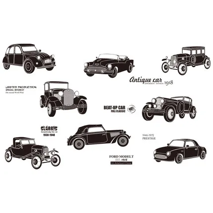 Antique Voiture Ancienne Vintage Vinyl Decal Wall Stickers Garage Shop Garcon Chambre Decoration D Interieur Maison