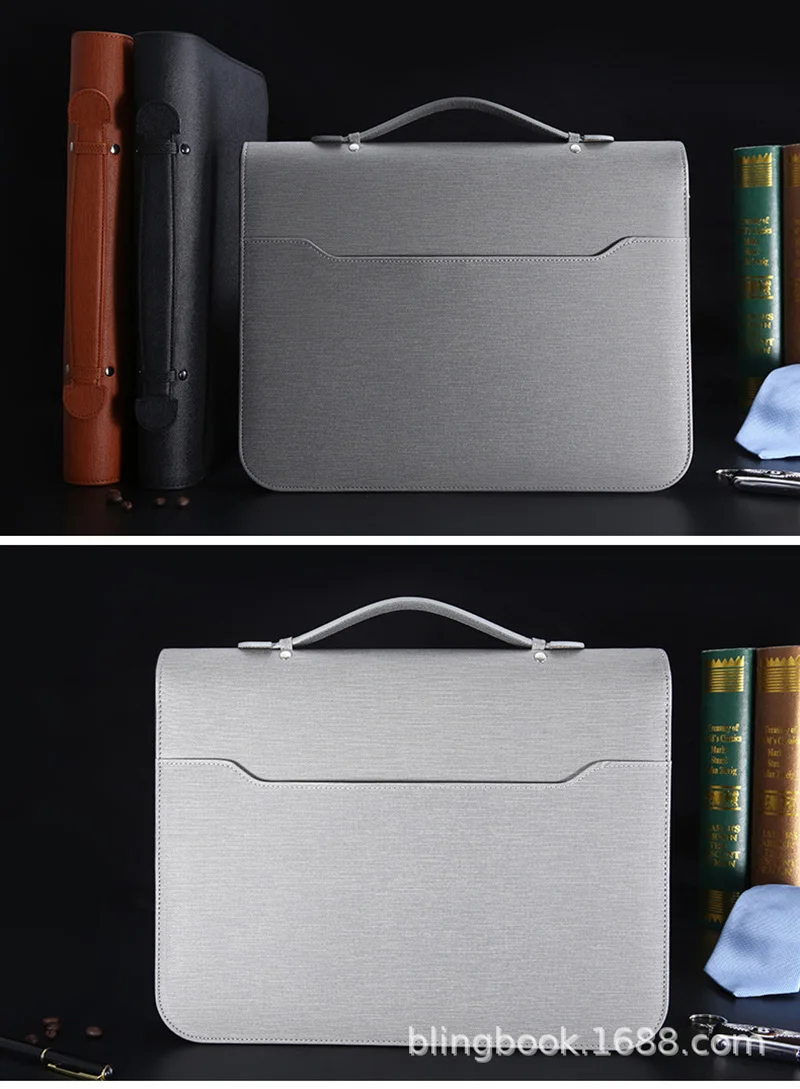 A4 Padfolio папка для шкафа, роскошная Папка-органайзер, держатель для бизнес-колец, портфель на молнии, спиральный блокнот