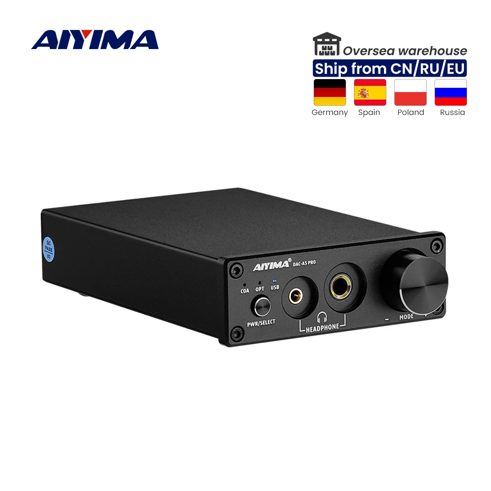 Aiyima Portable Dac Headphone Amplifier Ess9018k2m Digital To Analog ...