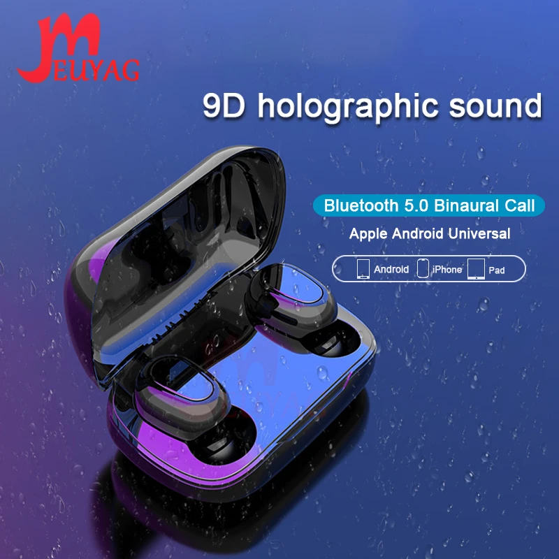 MEUYAG TWS Stereo Wireless Bluetooth Earphone Mini HIFI Sport Headset With Mic Handsfree Noise Cancelling Gaming Earphones