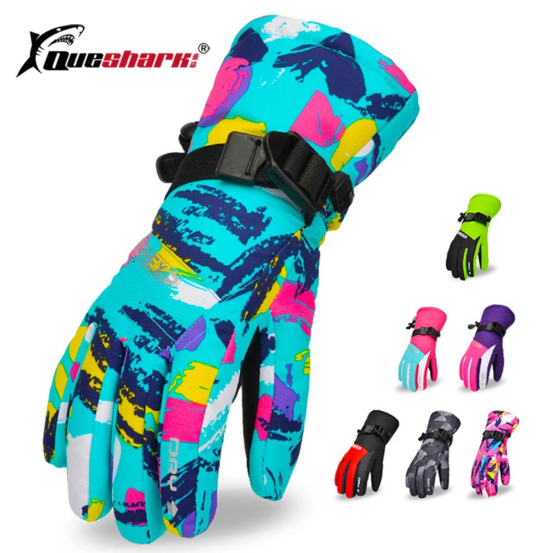 Детский Зимний Теплый для катания на лыжах перчатки красочные напечатанные сноуборд перчатки эластичные длинные наручные хлопковые лыжные перчатки Детские Водонепроницаемые перчатки