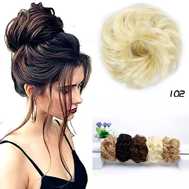 AOOSOO hair band with rubber band synthetic hair donut hair piece hairpin wrapped ponytail - Цвет: 102