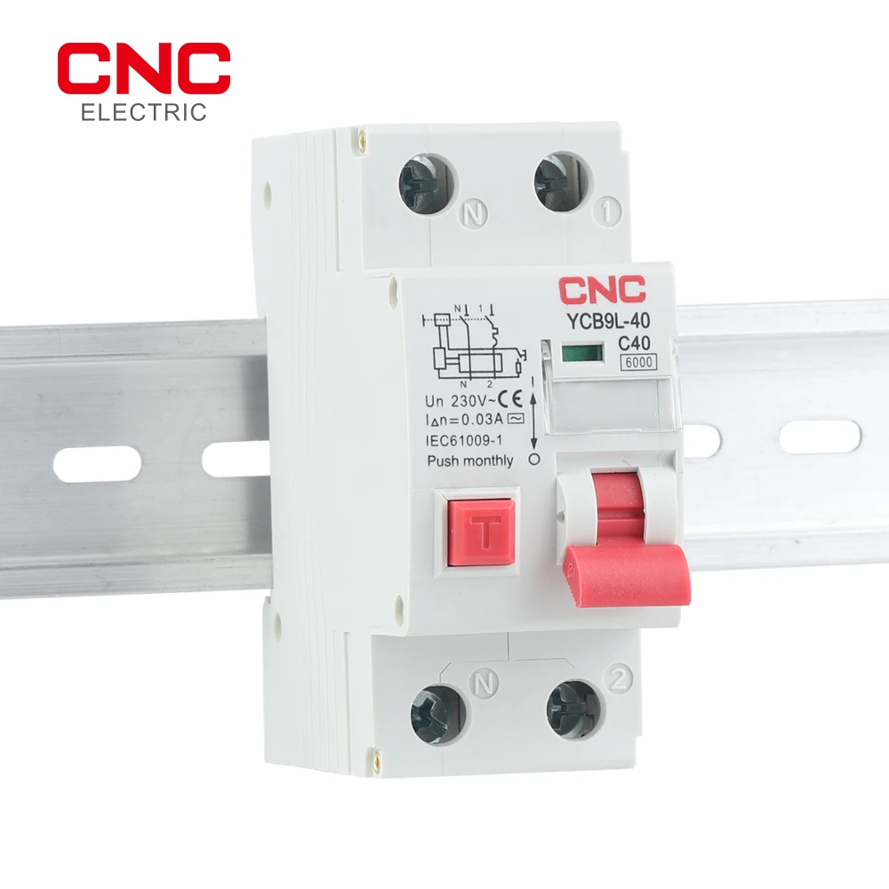 

CNC Phase-neutral RCBO 30mA 1P+N 36mm Residual Current Circuit Breaker With Over Current And Leakage Protection
