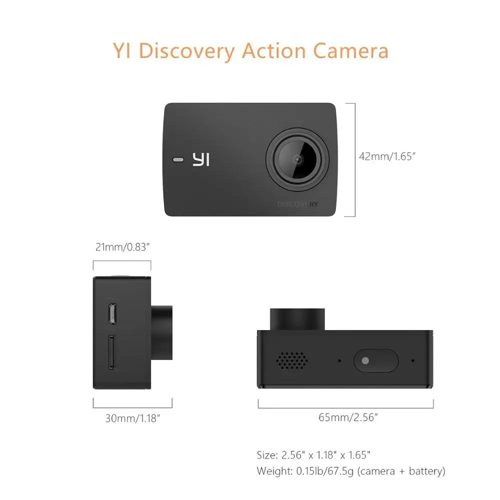 Экшн камера YI для обнаружения 4K 20fps Спортивная 8MP 16MP с 2 0 сенсорным экраном
