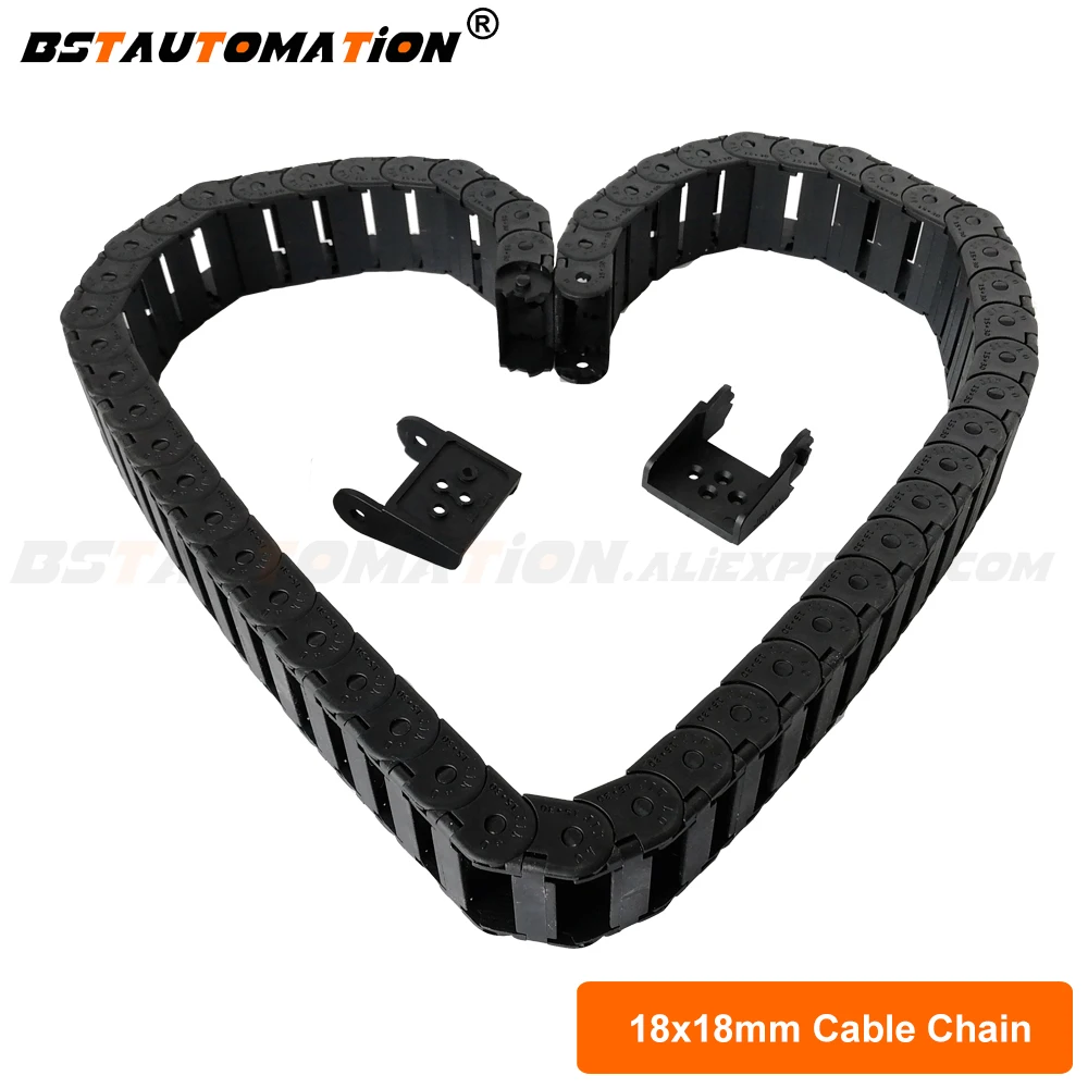 

Plastic Cable Chain 18 x 18mm L1000mm Cable Drag Chain 18*18mm Wire Carrier with end connectors for CNC Router Machine Tools