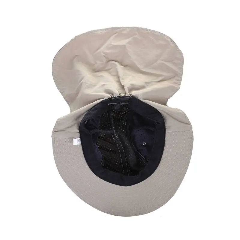 Открытый Рыбалка Пешие прогулки Boonie Snap Hat козырек уха шеи крышка Солнцезащитный щиток Крышка хаки цвет
