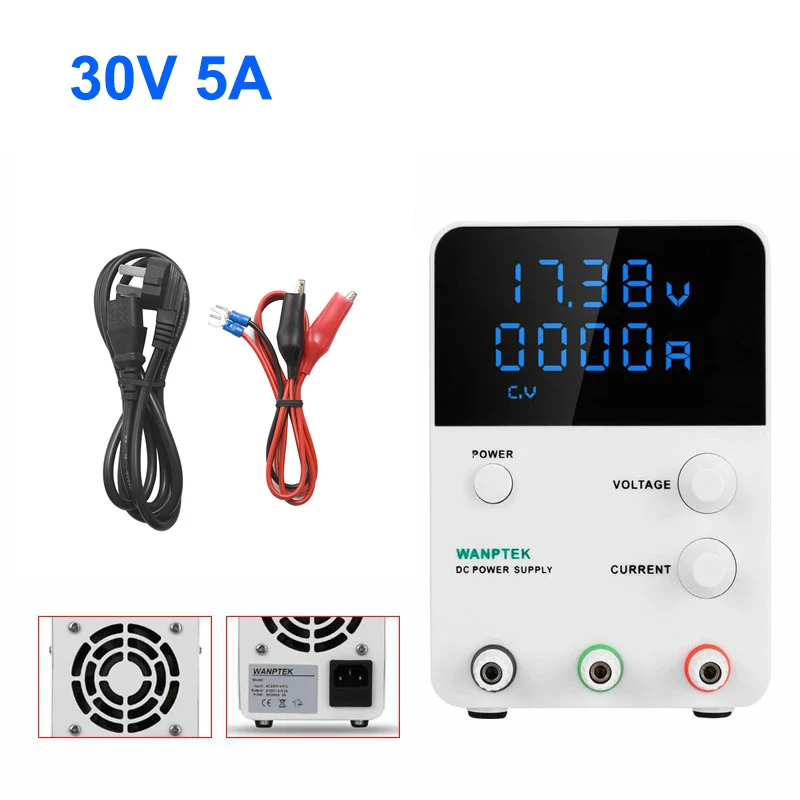 GPS305D(30V 5A) Импульсный лабораторный источник питания, регулируемый источник 5А 30 В постоянного тока, настольный источник питания, цифровой Белый 220 в 110 В - Цвет: GPS305D(30V 5A)