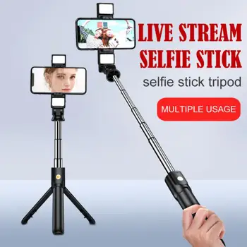 

Extendable monopod Bluetooth selfie stick with fill light tripod for smartphone holder for your mobile phone for xiaomi huawei