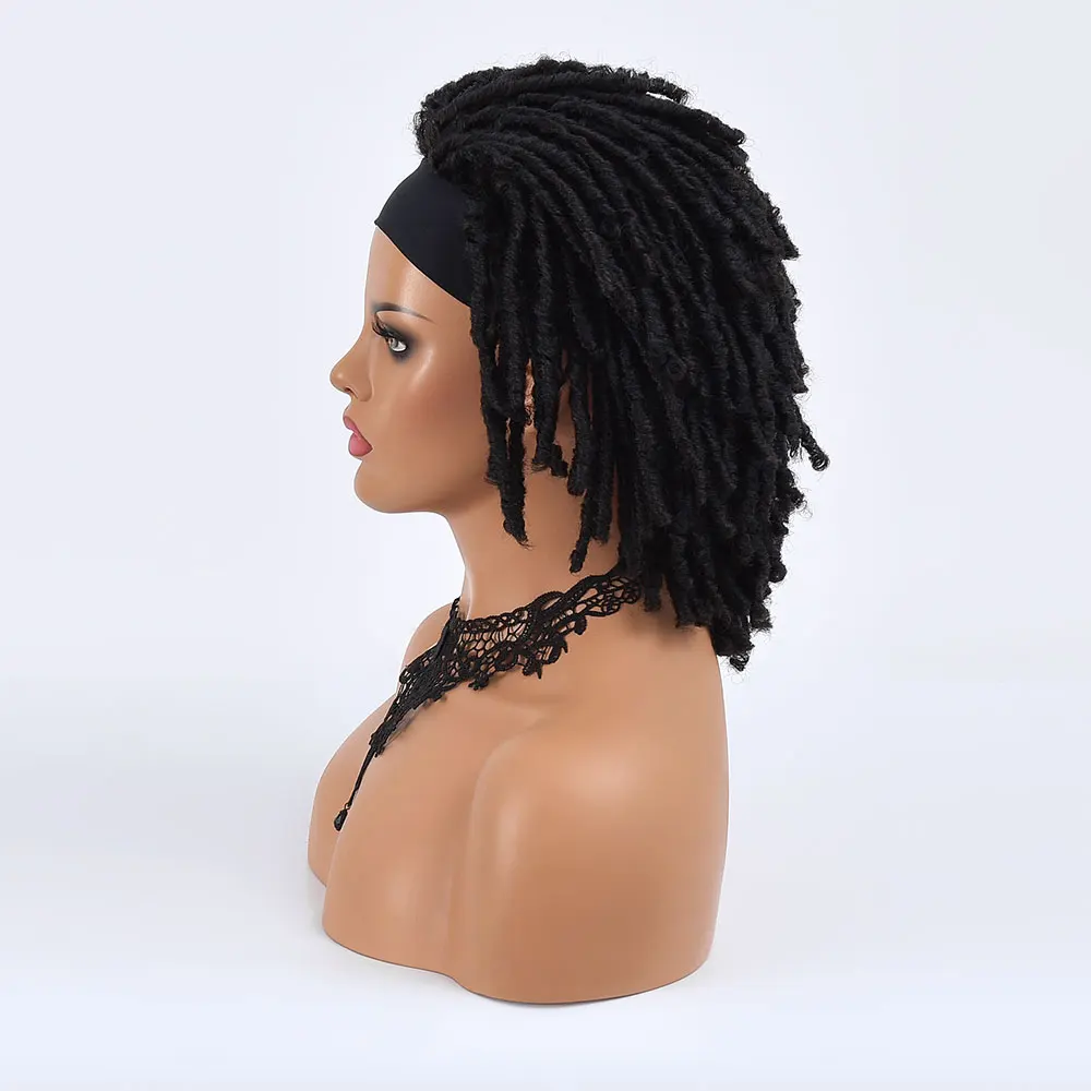 Sintéticas para Preto Resistente ao Calor Preto Curto Sintético Torção Natural Perucas Feminino Faixa Preta Fibra Glueless Peruca Diária 7 Apliques e perucas