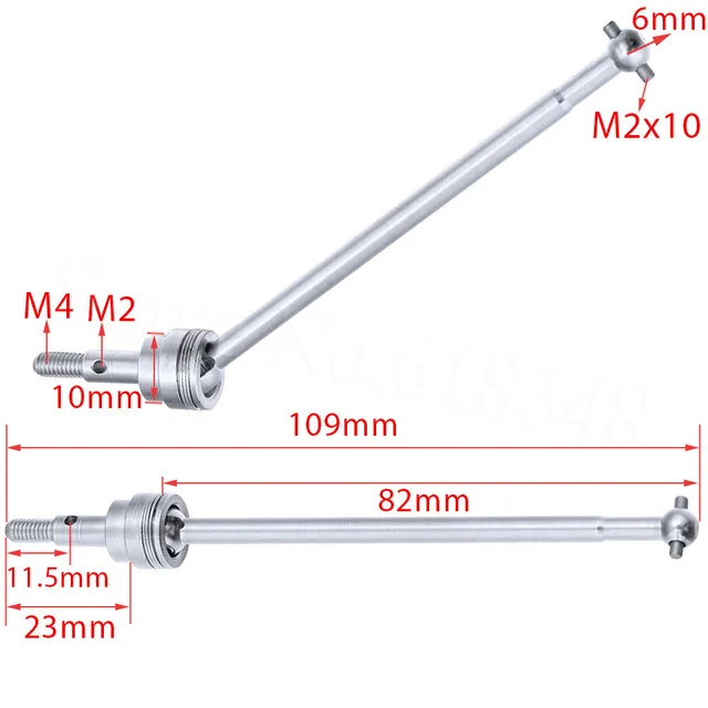 122015 166015 188015 102015 106015 108015 сталь Универсальный Dogbone приводной вал шарнир 2P для HSP Redcat превышает 1/10 RC модель автомобиля - Цвет: 106015 Sliver