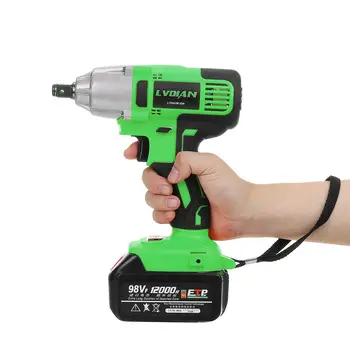 

98VF 520Nm Cordless Electric Impact Wrench Powerful Drill Screwdriver Home DIY Electric Wrench Power Tool with 12000mah Battery