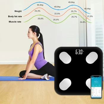 

Multi-Functional Body Fat Scales Home Use Intelligent BT Electronic Weight Scale High Precision Sensors Digital BMI Scale