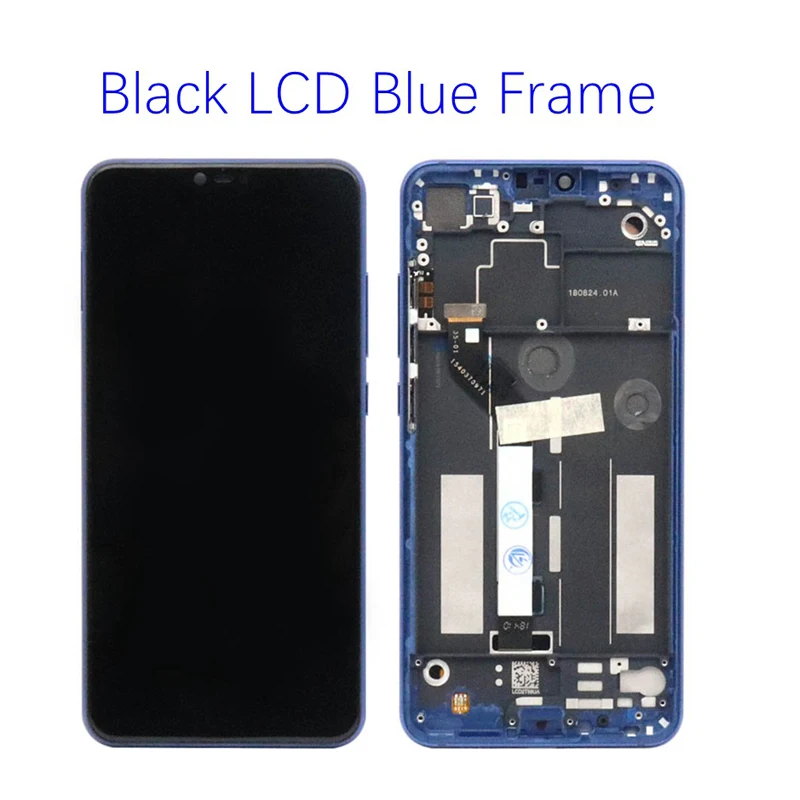 Для Xiao mi 8 lite полный ЖК-дисплей с рамкой сенсорный экран дигитайзер для mi 8 mi 8x сборка для mi 8 Lite экран - Цвет: Синий