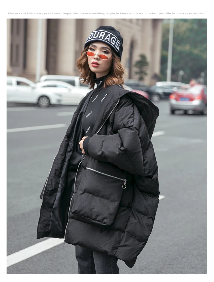 Max LuLu корейские модные женские негабаритные парки с капюшоном женские черные длинные зимние куртки теплые стеганые пальто повседневная Уличная одежда