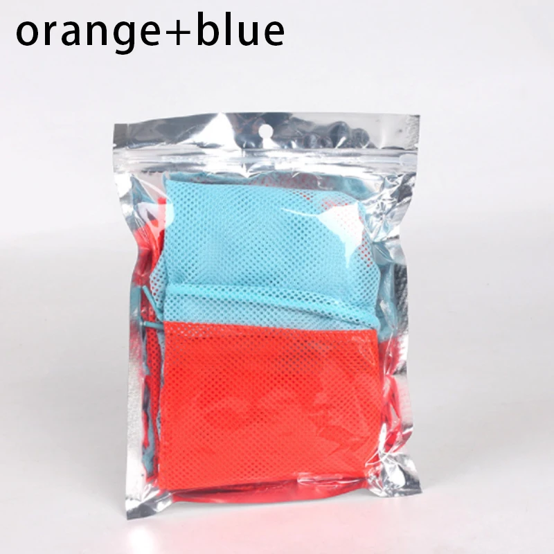 orange and blue Сетчатая Сумка для ухода за кошкой, принадлежности для кошек, моющие сумки для домашних животных, для купания, для ногтей, для инъекций, против царапин, удерживающая от укуса - Цвет: orange and blue