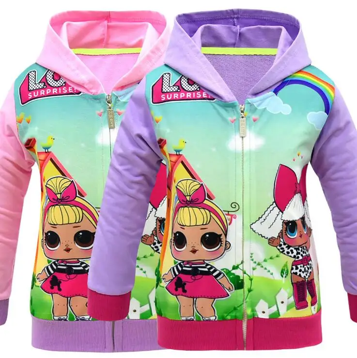 Новинка осеннее пальто на молнии для девочек с героями мультфильмов LOL Doll