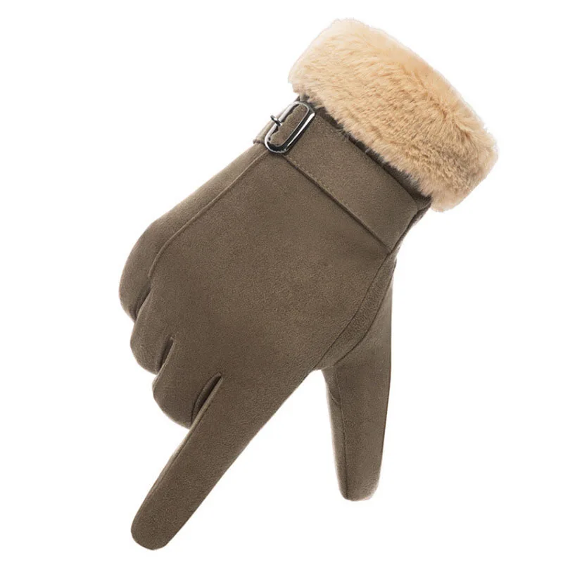 1 Pair Full Finger Gloves With Warm Lock Villus Touch Screen Designed Protection Accessories Outdoor Cycling
