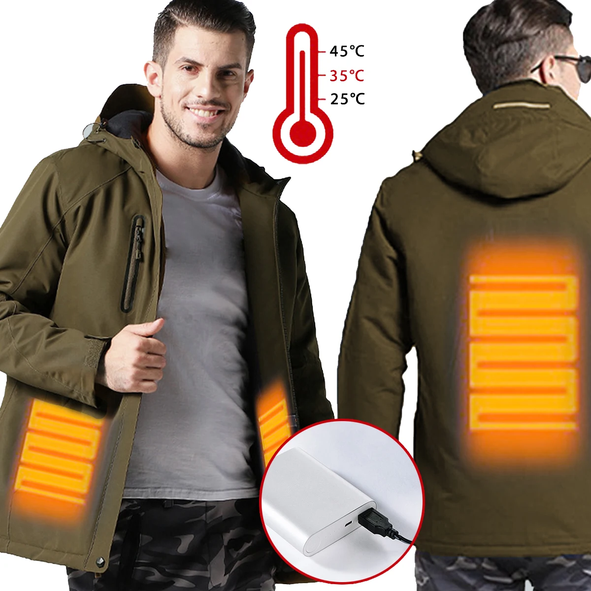 

Men Women Winter Thick hiking Heated Jacket Cotton Outwear Outdoor Waterproof Windproof Overcoat Climbing Skiing Coats softshell