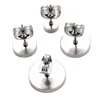 50Pcs/Lot Stainless Steel Blank  Earrings Sets Ear Cabochon Base Tray DIY Jewelry Making Accessories 3