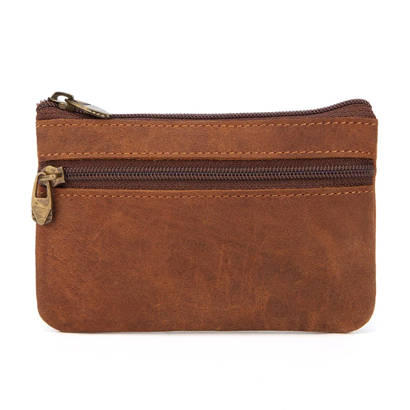 

2019 New Genuine Leather Zipper Coin Purse Creative Wallet Holder Female Male Car key Bag Card Men Women Unisex Pouch Bag