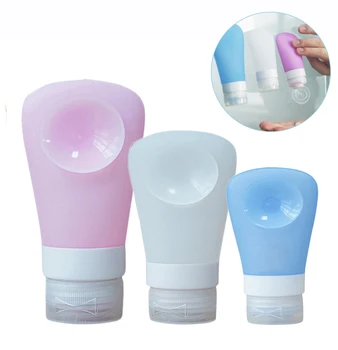 

Slingifts 3pcs Travel Bottles Silicone Containers Set with Sucker Squeeze for Shampoo Conditioner Lotion Toiletries Condiments