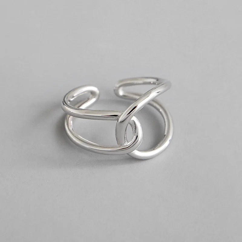 

Real Pure 925 Sterling Silver Rings for Women Thread Twist Knot Adjustable Ring for Girl Japanese Korean Fashion Jewelry 2019