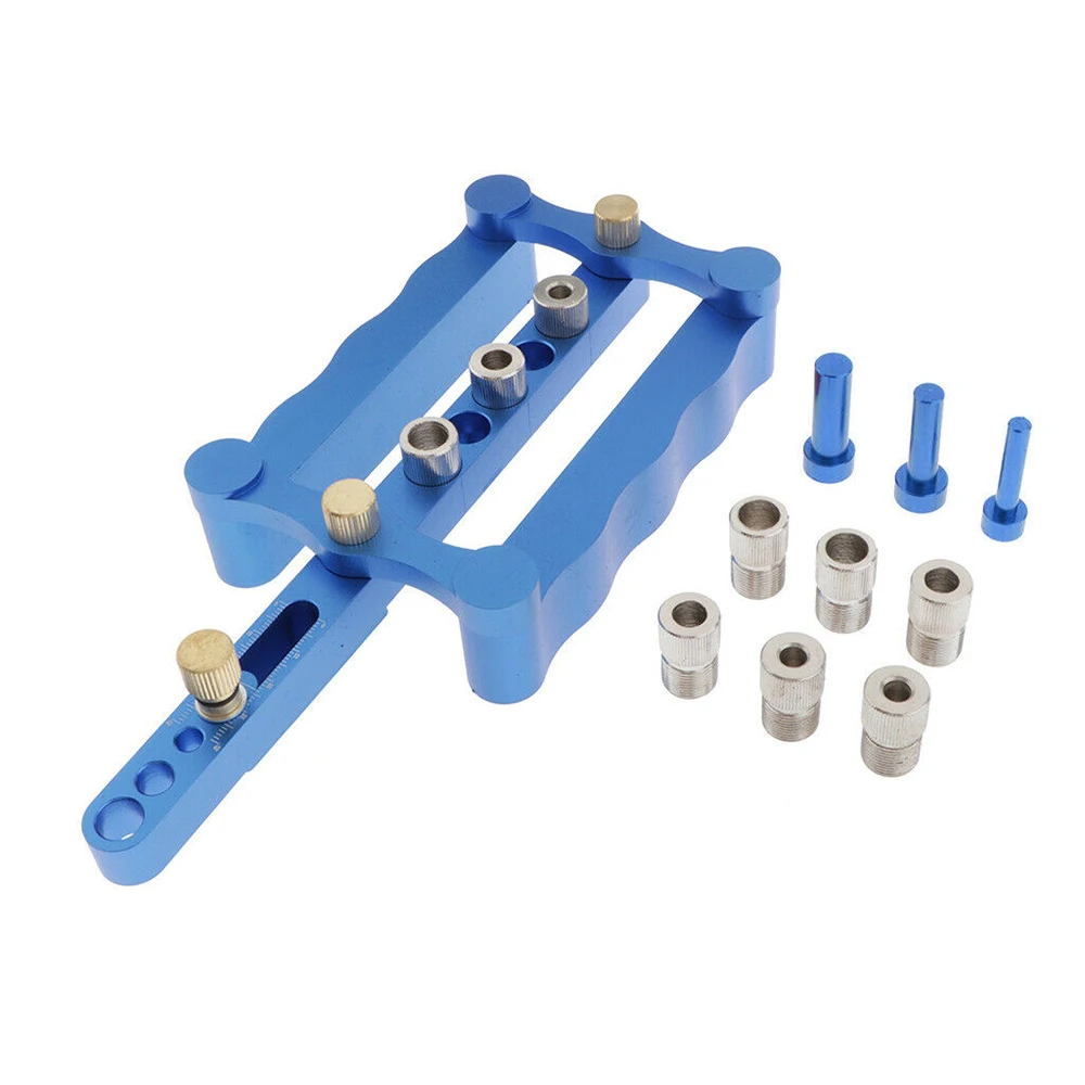 

1set Punch Dowel Positioner Locator Hole Drilling Guide Jig Drill Kit Woodwork
