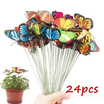 

Bunch Of Butterflies Garden Yard Planter Colorful Whimsical Butterfly Stakes Decoration