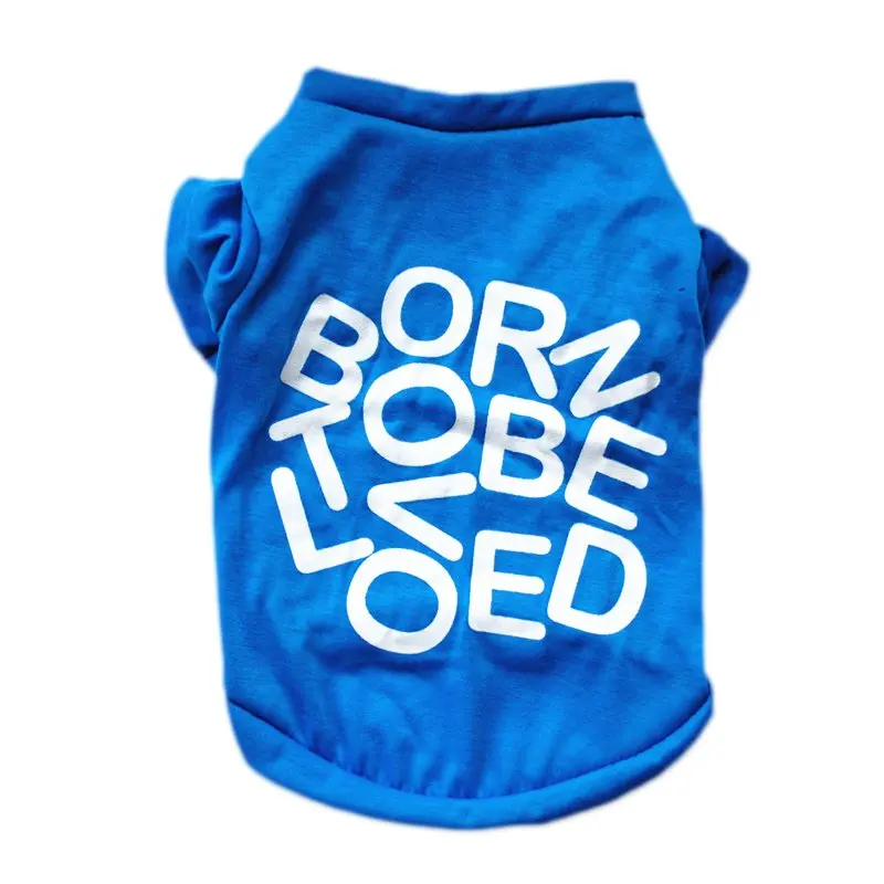 Одежда для домашних собак весенние Рубашки с принтом-надписью жилеты для собак летние хлопковые вещи для домашних животных
