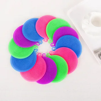

1pcs Silicone Dish Bowl Cleaning Brush Silicone Scouring Pad Silicone Dish Sponge Kitchen Pot Cleaner Washing Tool