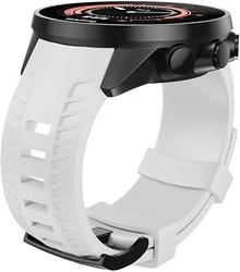 24mm Sport Silicone Watch Strap - Durable Replacement Band - 24mm (White)