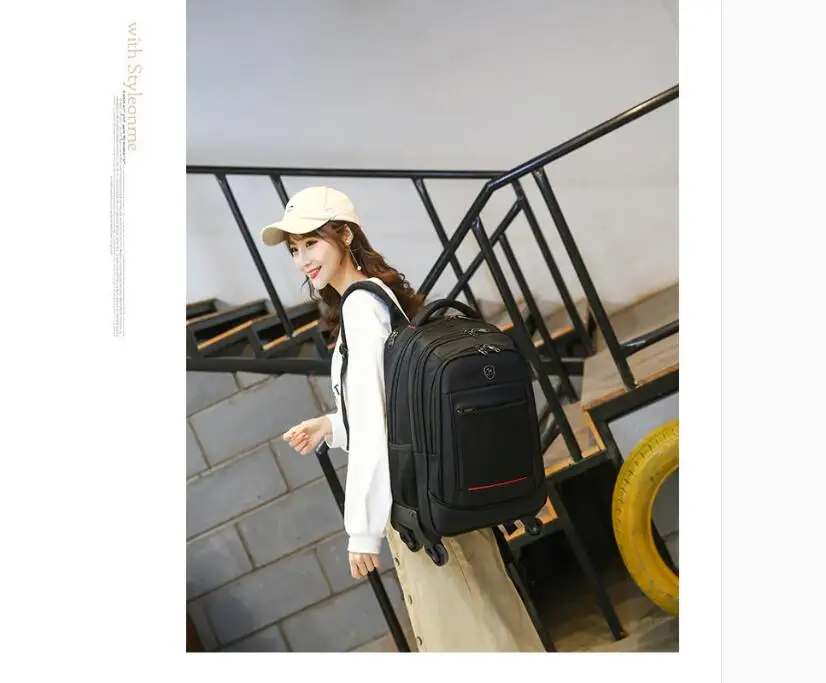 Men Business Rollin Luggage Backpack Men Tolley luggage Wheeled Backpack bag travel Trolley Bags on wheels Travel Wheeled Bag