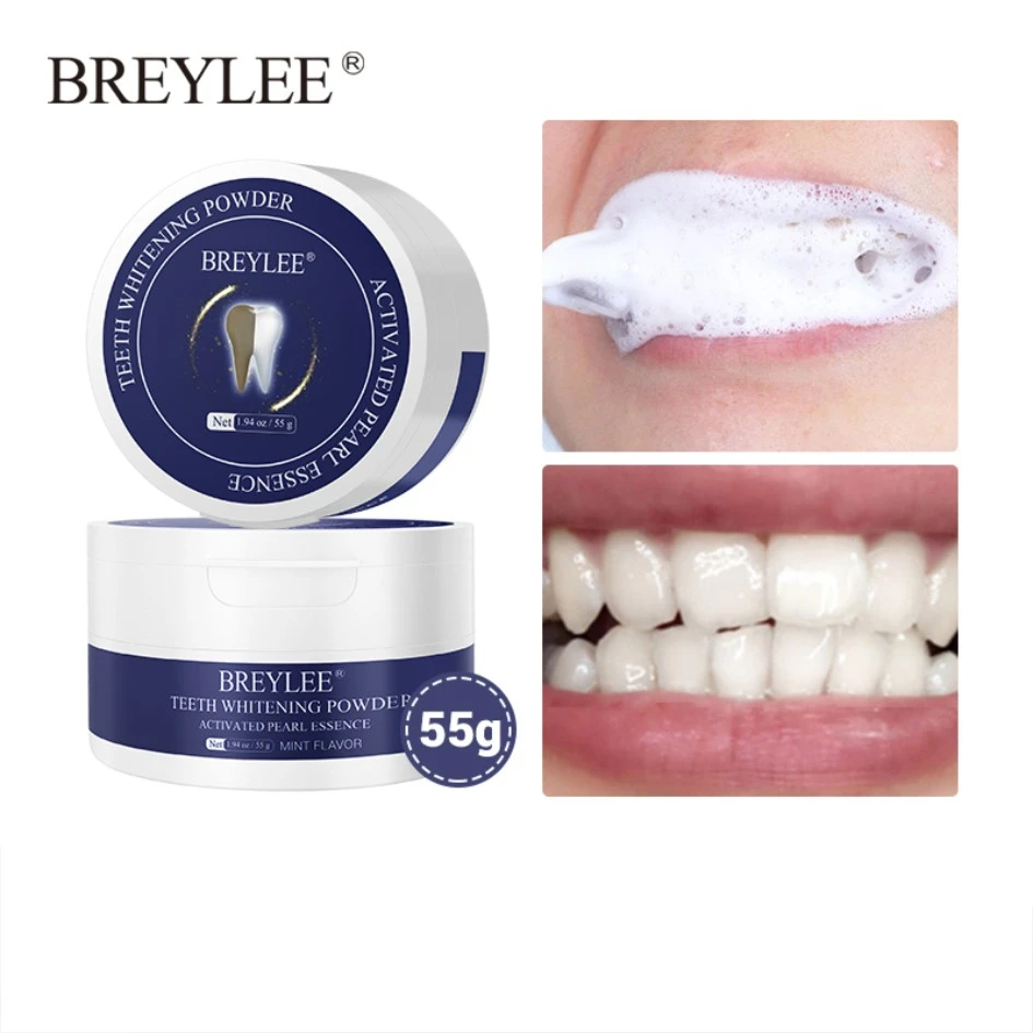 

BREYLEE Teeth Whitening Powder Toothpaste White Teeth Cleaning Oral Hygiene Toothbrush Gel Remove Plaque Stains Dental Tools 55g