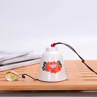 Японский творческий кот керамические колокольчики керамический колокольчик - Цвет: cherry blossom 2