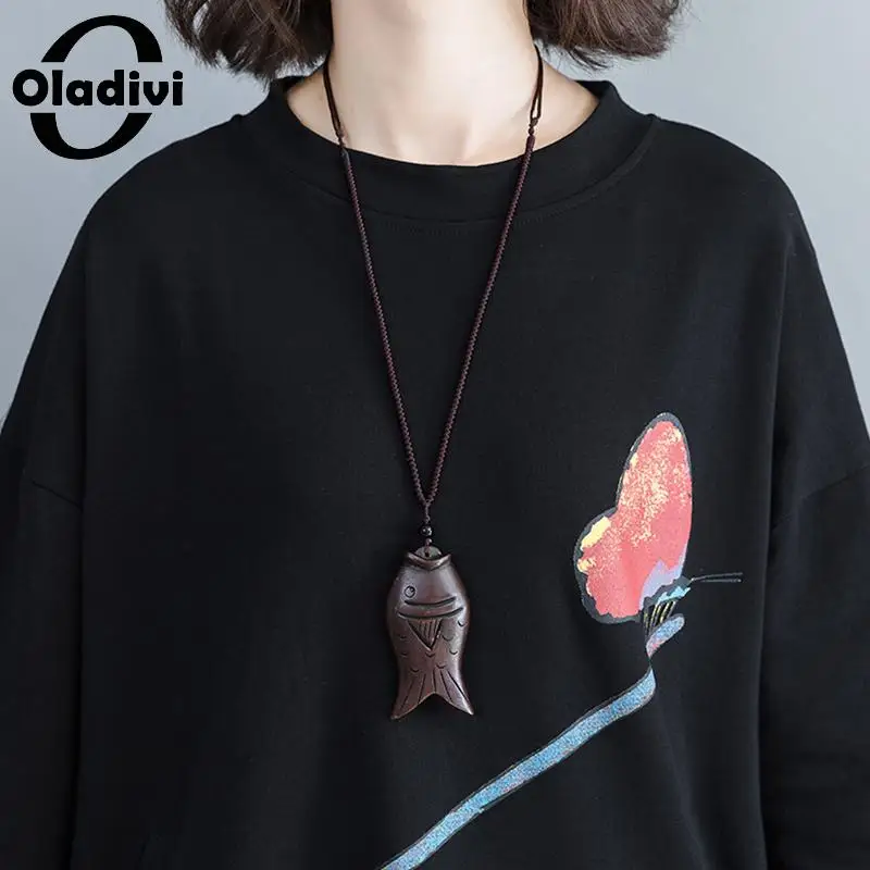Oladivi/большие размеры, женские спортивные костюмы, толстовки, модные женские толстовки с капюшоном, женские повседневные свободные длинные топы, туника, женские Vestidos Femininos