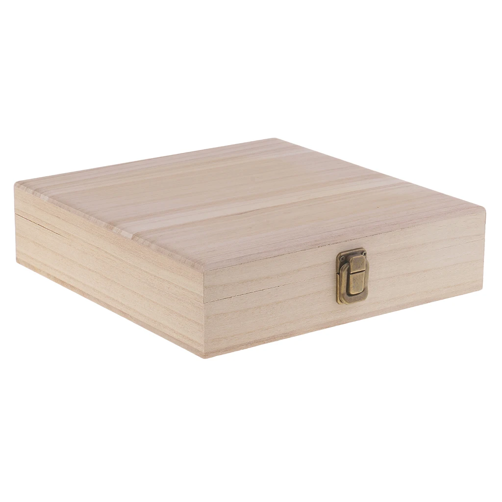 Rusticity Wood Box Wooden Storage Case for Craft Coin Cash Treasure Box Jewelry Home Unfinished Gift Boxes for Organizer Case